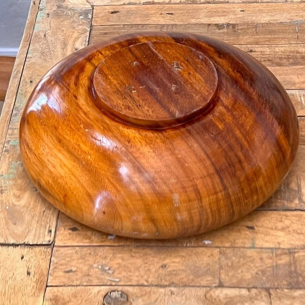 Vintage Solid Wood Bowl 10" MCM Modern - Picture 11 of 12